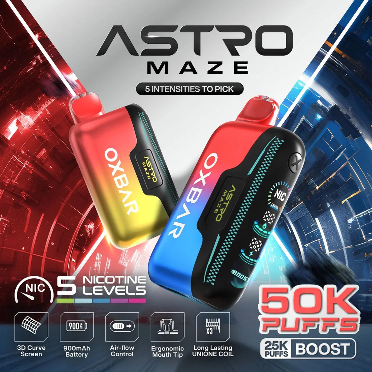 OXBAR Astro Maze 50K Disposable Vape Adjustable Nicotine, 50,000 Puffs | SmokTek OXBAR Astro Maze 50K Disposable Vape Adjustable Nicotine, 50,000 Puffs | SmokTek