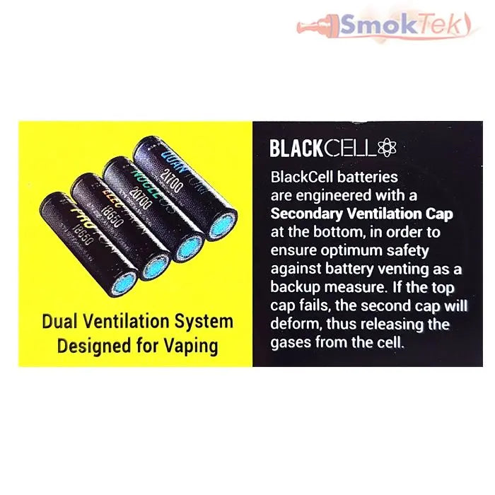 Blackcell 18650 3100mAh 40A High-Drain Battery - 2 pack Blackcell
