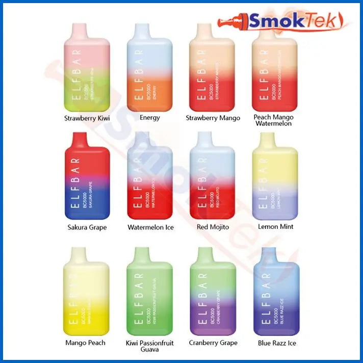 ElfBar BC5000 - 13ml Rechargeable Disposable Vape - 5% - Clearance
