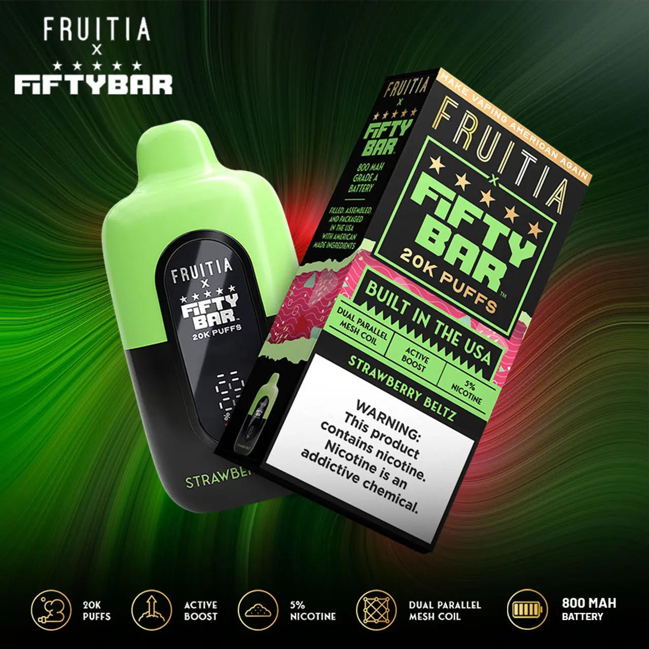 Fruitia x Fifty Bar 20k Puffs - 5% Kanger Technology