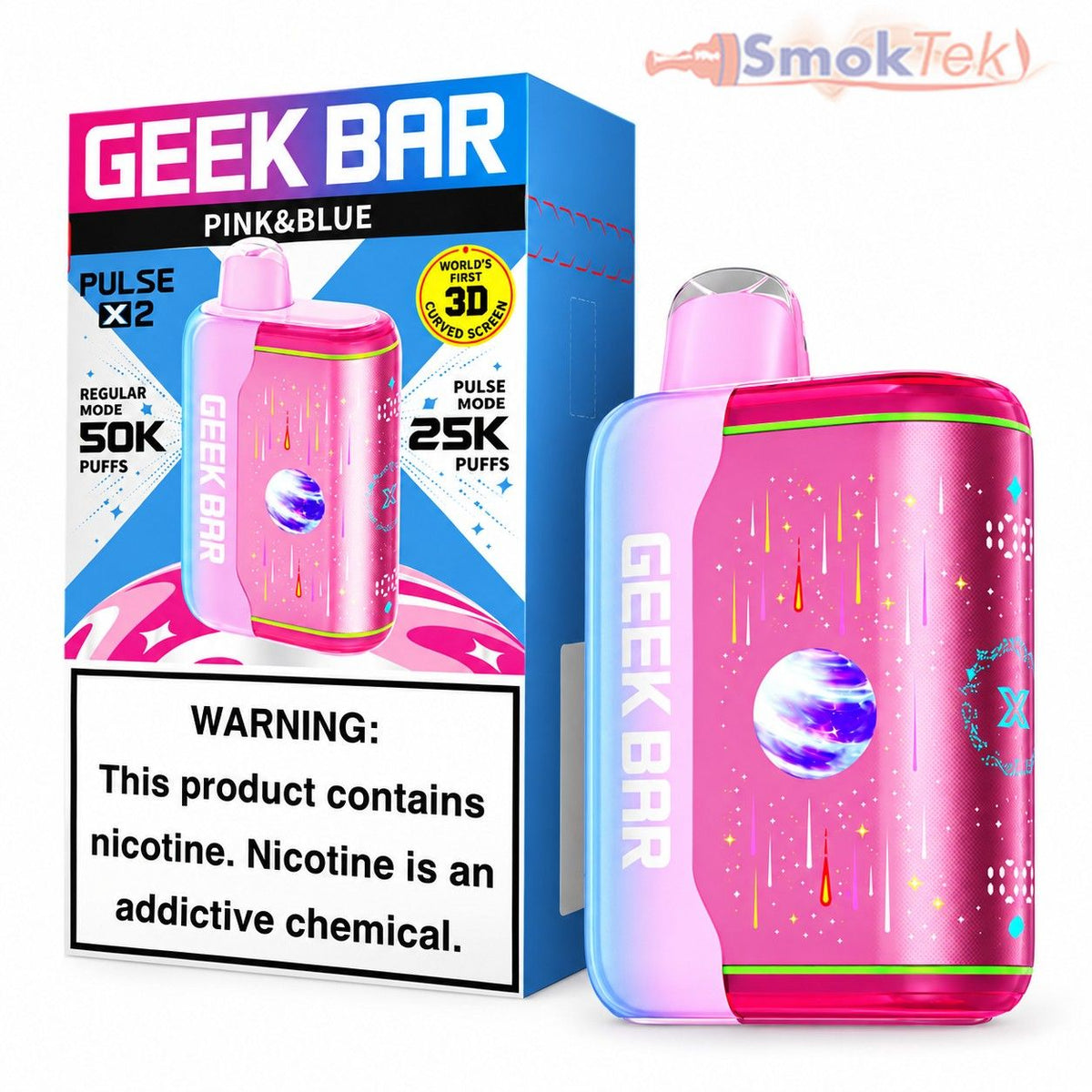 Geek Bar Pulse X 2 Pink & Blue 50K disposable vape