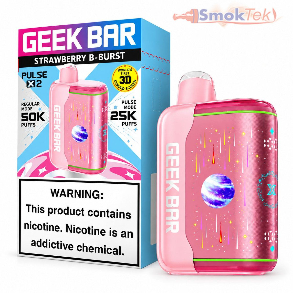 Geek Bar Pulse X 2 Strawberry B-Burst 50K disposable vape