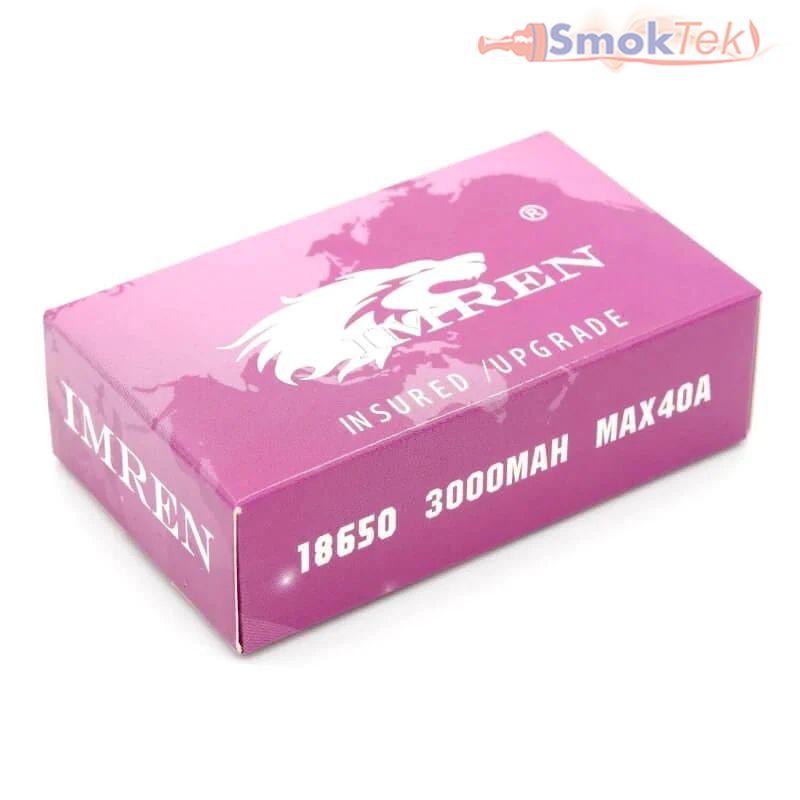IMREN Purple 18650 3000mAh 40A Rechargeable Lithium Battery (2PCS/Pack)
