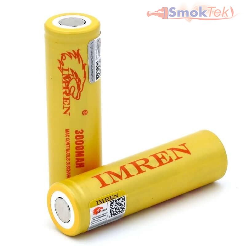 Imren Beige IMR 18650 3000mAh 40A 3.7v Battery Flat-Top - 2 Pack