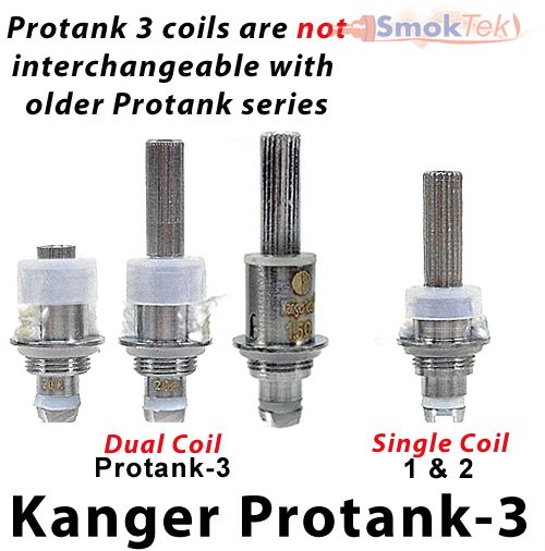 Upgraded Replacement Dual Coil Head for the Kanger ProTank-3 and AeroTank (5-pack)