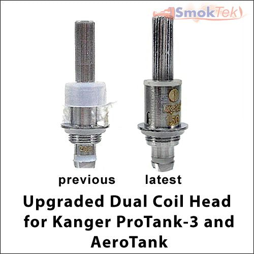 Upgraded Replacement Dual Coil Head for the Kanger ProTank-3 and AeroTank (5-pack)