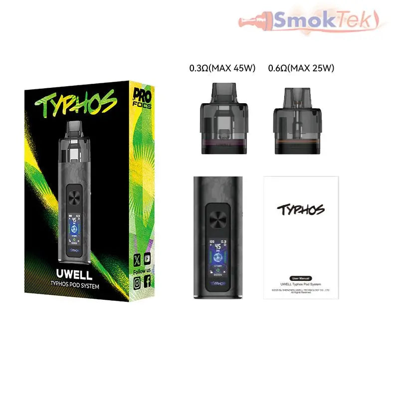 Uwell Typhos Pod System Kit  2000mAh, 45W, 6mL  SmokTek