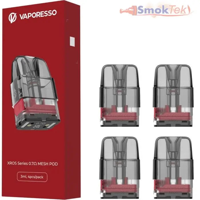 Vaporesso XROS Series Mesh POD 4 Pack | Replacement Pods for All XROS Devices SmokTek Vaporesso XROS Series Mesh POD 4 Pack | Replacement Pods for All XROS Devices SmokTek