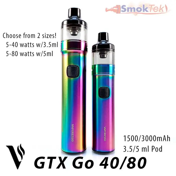 Vaporesso GTX Go 40 Pod Kit - 3.5ml, 1500mAh SmokTek Vaporesso GTX Go 40 Pod Kit - 3.5ml, 1500mAh SmokTek