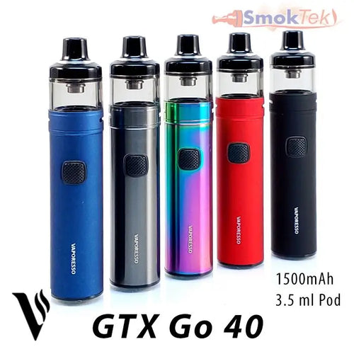Vaporesso GTX Go 40 Pod Kit - 3.5ml, 1500mAh SmokTek Vaporesso GTX Go 40 Pod Kit - 3.5ml, 1500mAh SmokTek