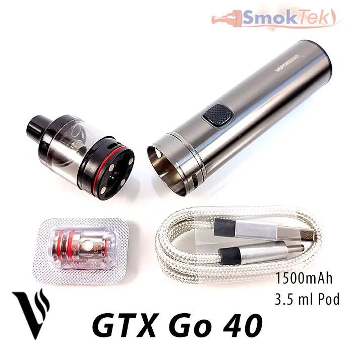 Vaporesso GTX Go 40 Pod Kit - 3.5ml, 1500mAh SmokTek Vaporesso GTX Go 40 Pod Kit - 3.5ml, 1500mAh SmokTek