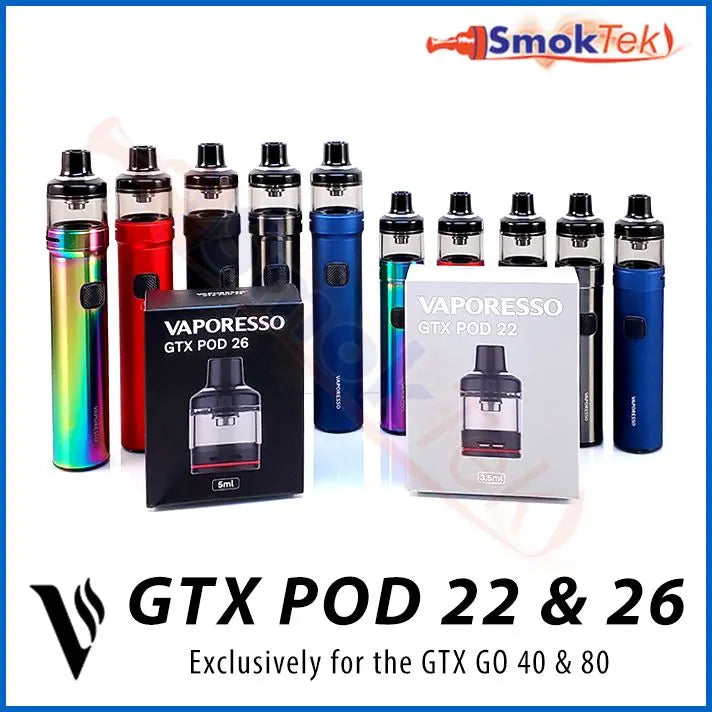 Vaporesso GTX Pod 26 - for GTX Go 80 (2-pack) SmokTek Vaporesso GTX Pod 26 - for GTX Go 80 (2-pack) SmokTek